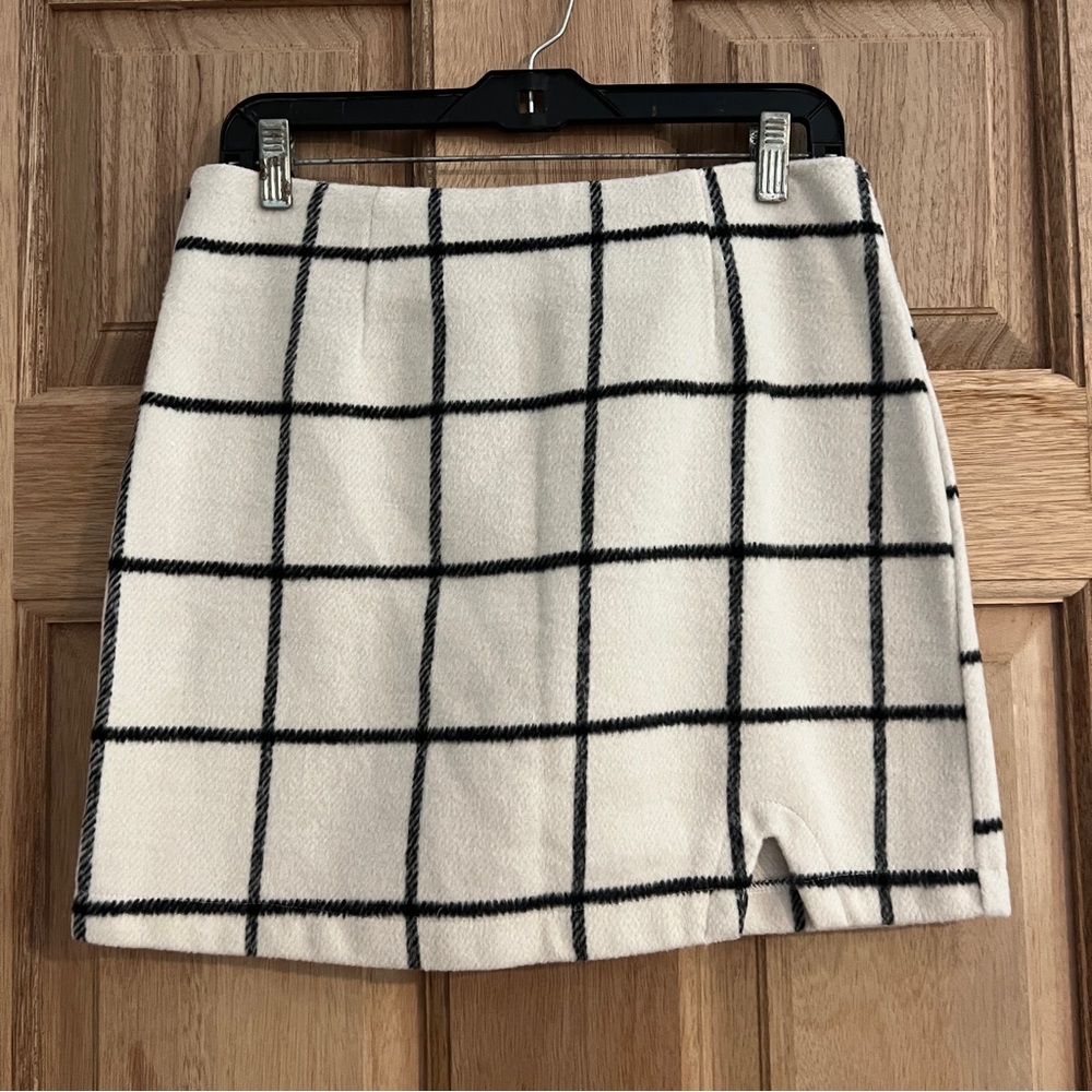 Lulu's Black and White Plaid Mini Skirt